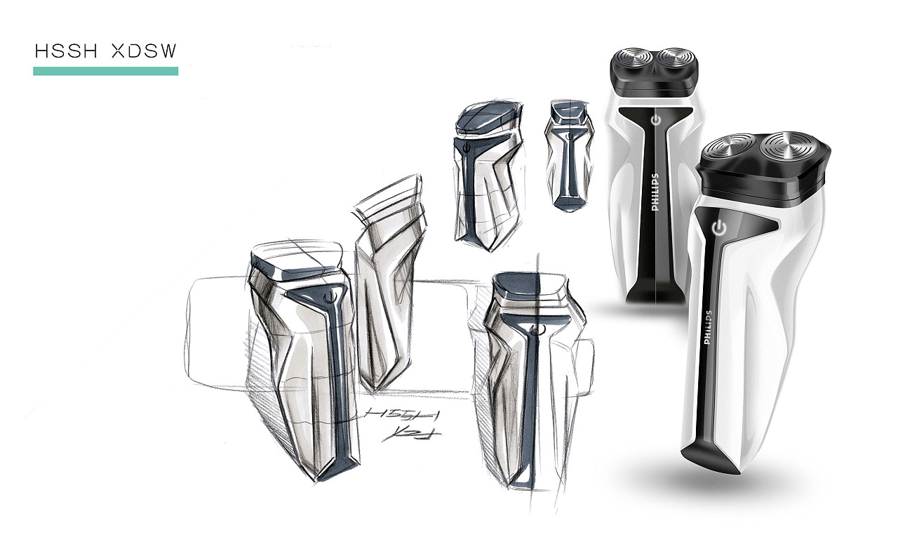 剃須刀形態設計推敲與表現過程